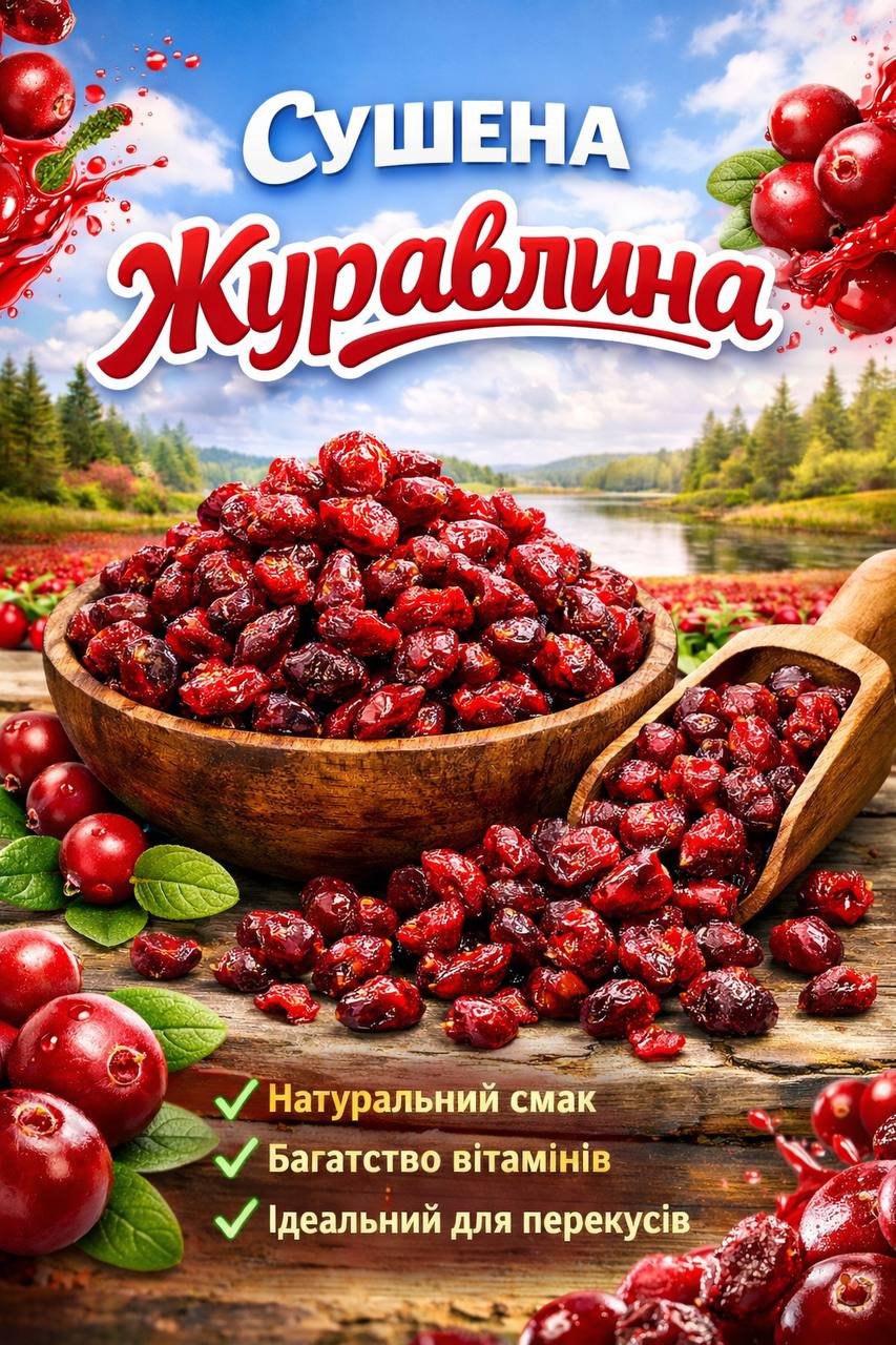 Сушена журавлина преміум — маленька ягода, велика користь